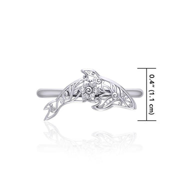 A gift of solitude Silver Orca Whale Filigree Ring TRI1797 - Jewelry